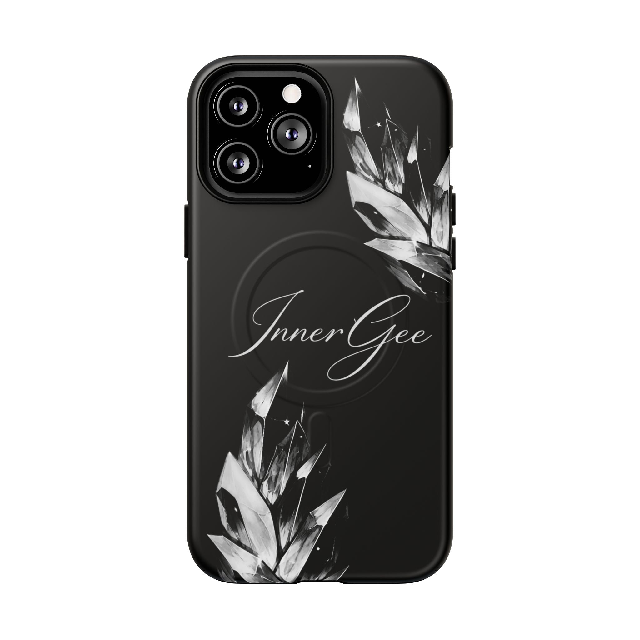 InnerGee Blk/White Crystal Tough Magnetic Phone Case