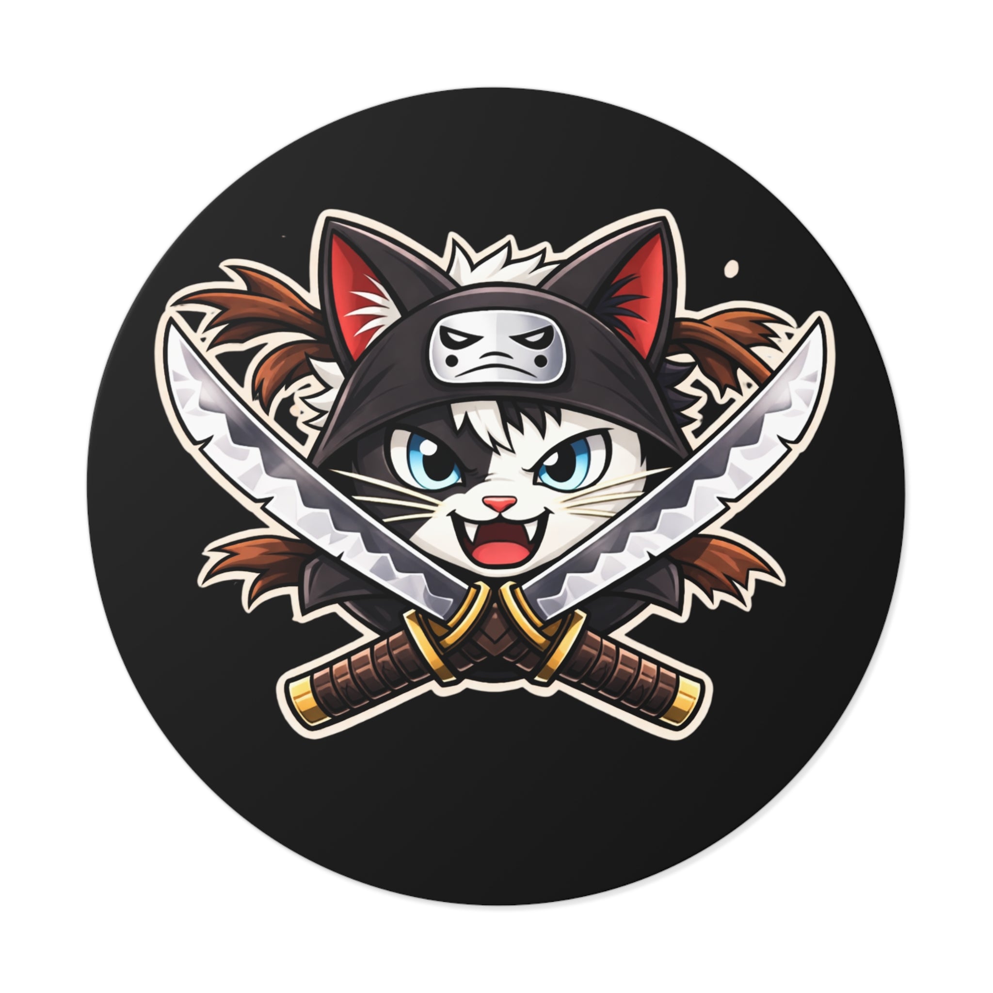 Double the Cat Sticker — Vinyl Sticker Featuring 'Double' with Twin Blades Logo