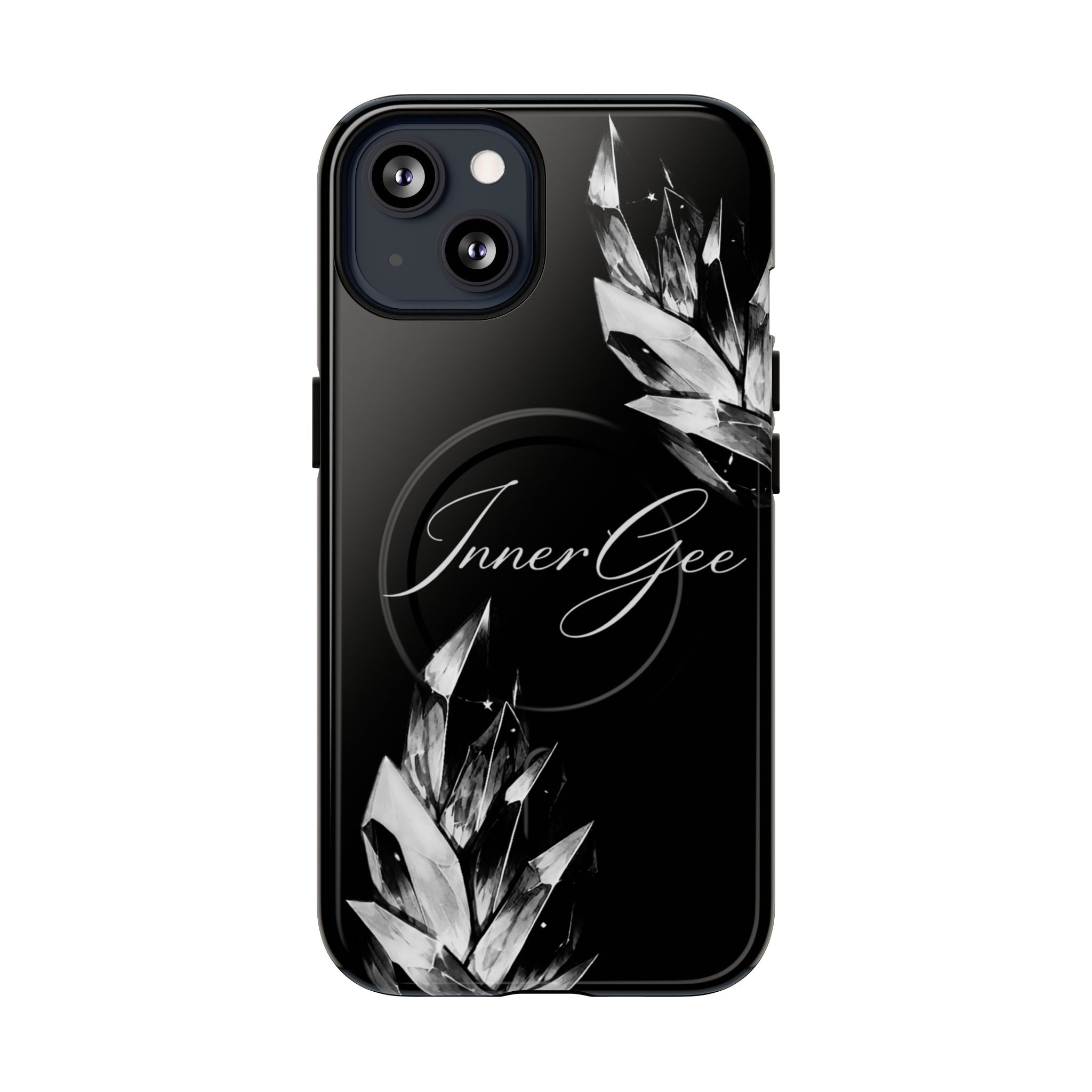 InnerGee Blk/White Crystal Tough Magnetic Phone Case