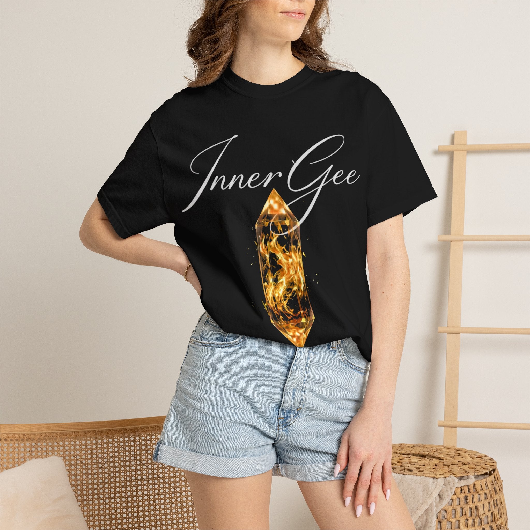 InnerGee Crystal T-Shirt — Subtle Fire Gem Graphic