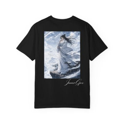 Wind/Air Innergee element T-Shirt — Strategic Fantasy Art Tee with Kanji & 'InnerGee' Back Print